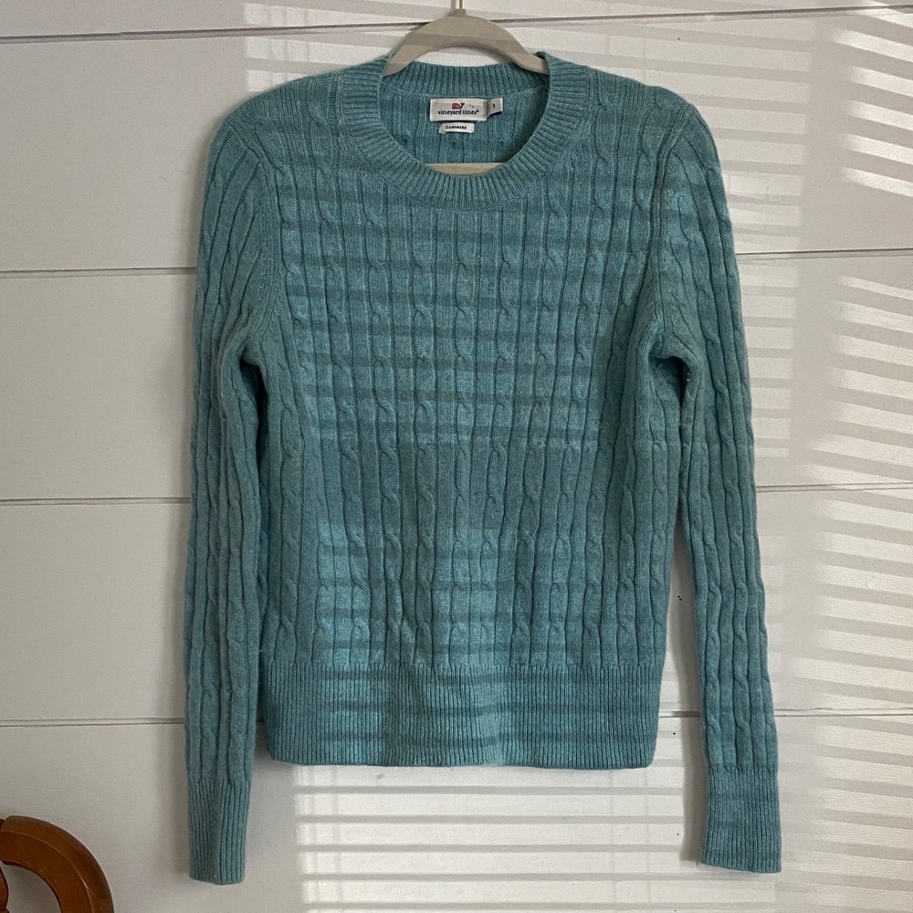 Vineyard Vines Teal Cable Knit Sweater